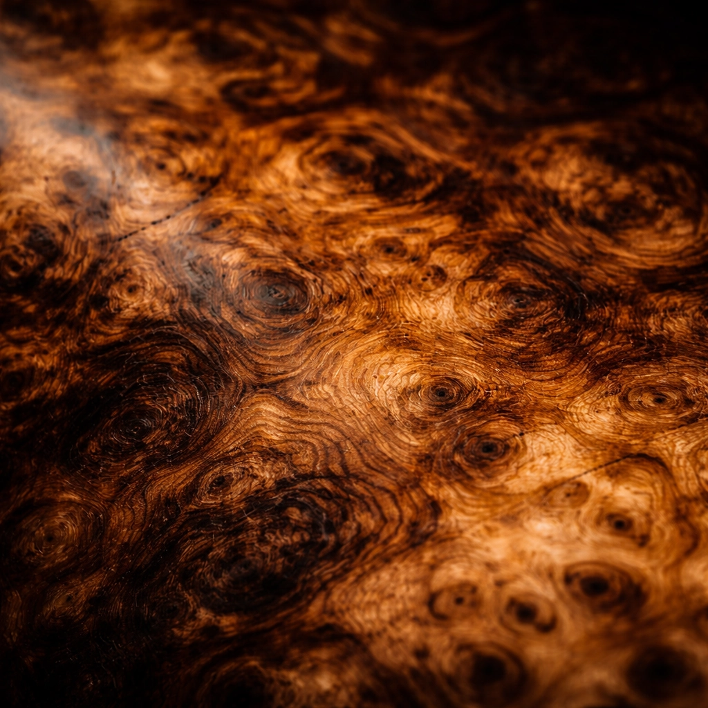 Karelian birch burl grain macro